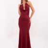 Ilga suknelė su elegantišku siluetu ir atvira nugara "DONNA" bordo