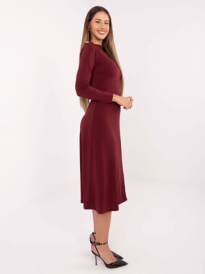 Alternative view of Klasikinė trapecijos formos suknelė "SINA" bordo