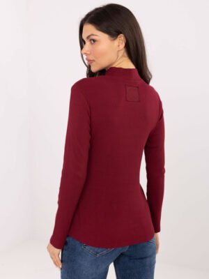 Alternative view of Medvilninė golfo tipo palaidinė su aplikacija nugaroje "TARA" bordo