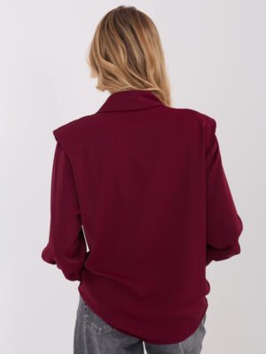 Alternative view of Klasikiniai marškiniai su dekoratyvine sage "LORI"  bordo