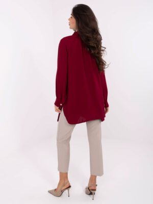 Alternative view of Ilgi marškiniai su skeltukais šonuose "MAREA" bordo