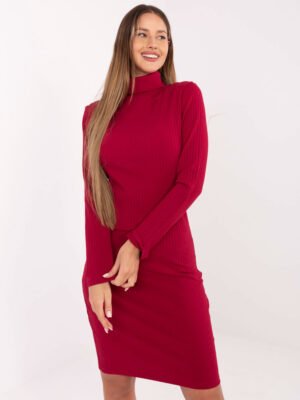 Tampraus audinio priglundanti suknelė "EVA BASIC" bordo