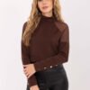 Elegantiška palaidinė su permatomo tinklelio detalėmis "GODA" ruda