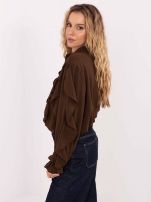 Alternative view of Puošnūs klasikinio modelio marškiniai "DZEINE" rudi