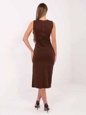 Alternative view of Midi suknelė be rankovių "STEPHA" ruda