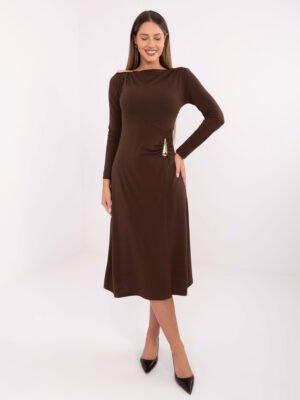 Klasikinė trapecijos formos suknelė "SINA" ruda