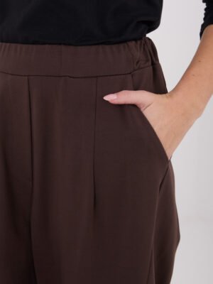 Alternative view of Aukšto liemens 7/8 ilgio laisvo kirpimo kelnės"ALEXA" ruda
