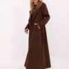 Klasikinis ilgas paltas su dvieiliu užsegimu "SELIA" ruda