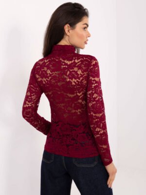 Alternative view of Nėrinių palaidinė su aukštu kaklu "ARDENA" bordo