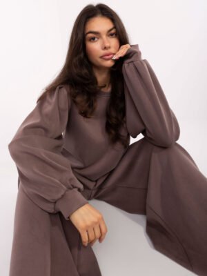 Alternative view of Oversize džemperis su pūstomis rankovėmis "HAJAR" tamsi smėlio