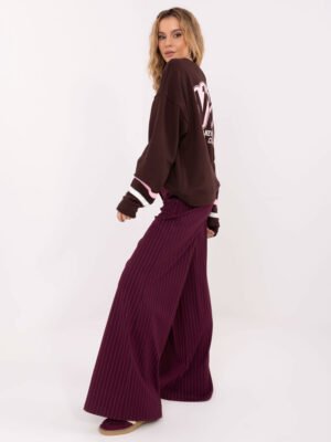 Alternative view of Džemperis su užrašu "NYC" tamsiai ruda