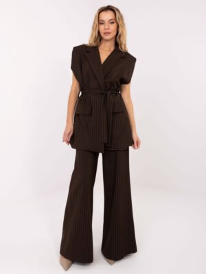 Alternative view of Elegantiška liemenė su dirželiu "LARA BELT" tamsi ruda