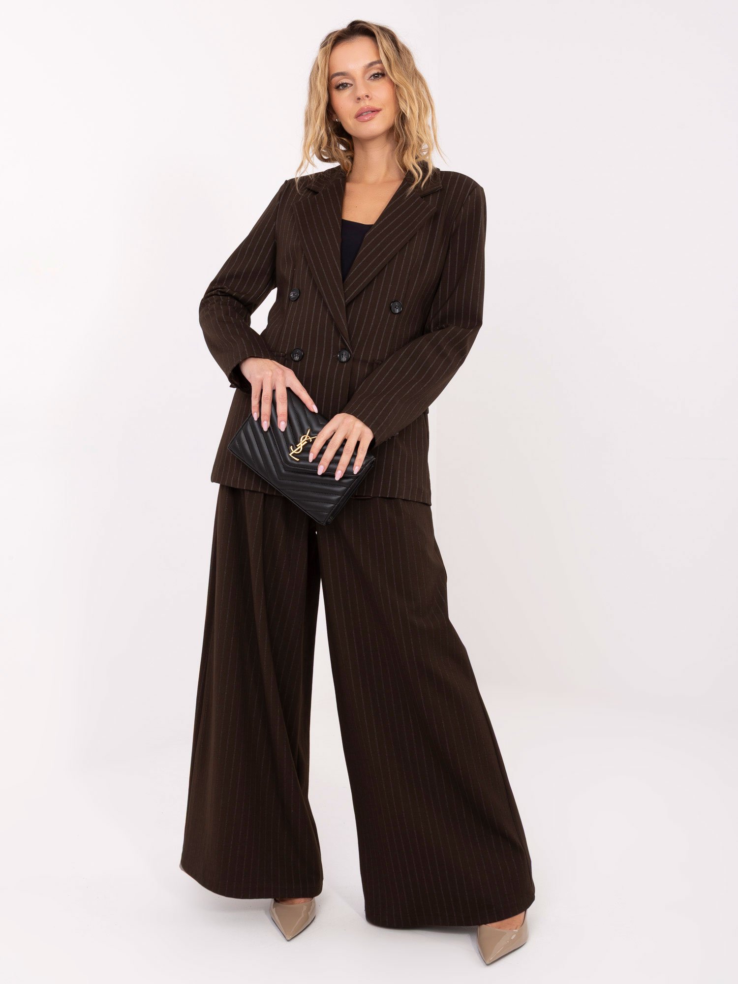 Elegantiškas švarkas "LARA" tamsi ruda - Image 2