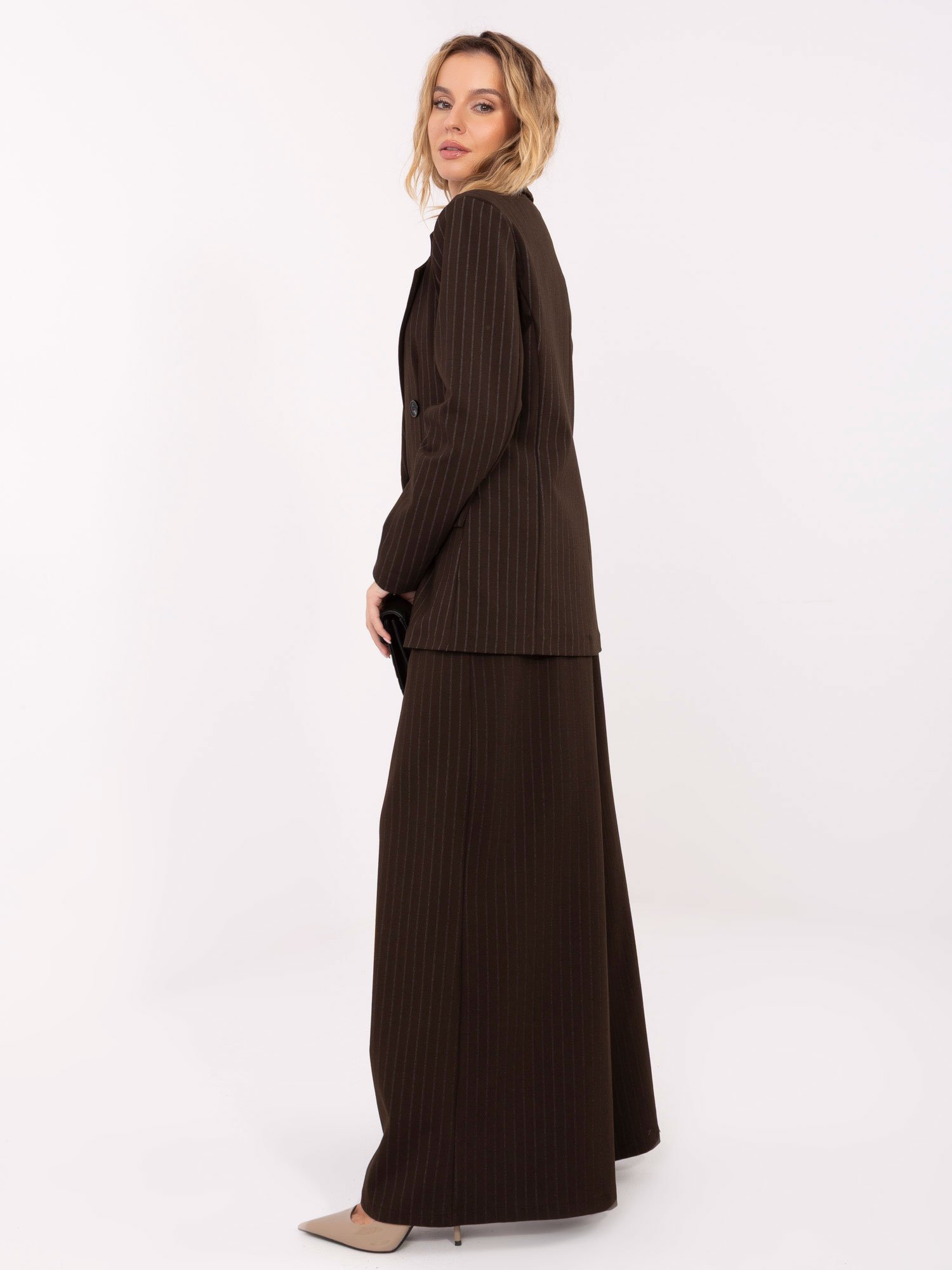 Elegantiškas švarkas "LARA" tamsi ruda - Image 4