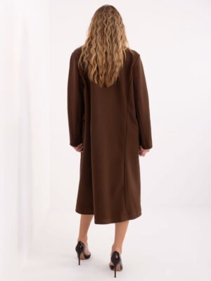 Alternative view of Tiesaus kirpimo paltas su dviem sagomis "KELSI" tamsi ruda