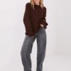 Oversize megztinis su mohera "ALICIA" tamsiai ruda