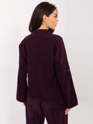 Alternative view of Laisvalaikio stiliaus marškiniai su reguliuojamomis rankovėmis "SAIRA" tamsi violetinė