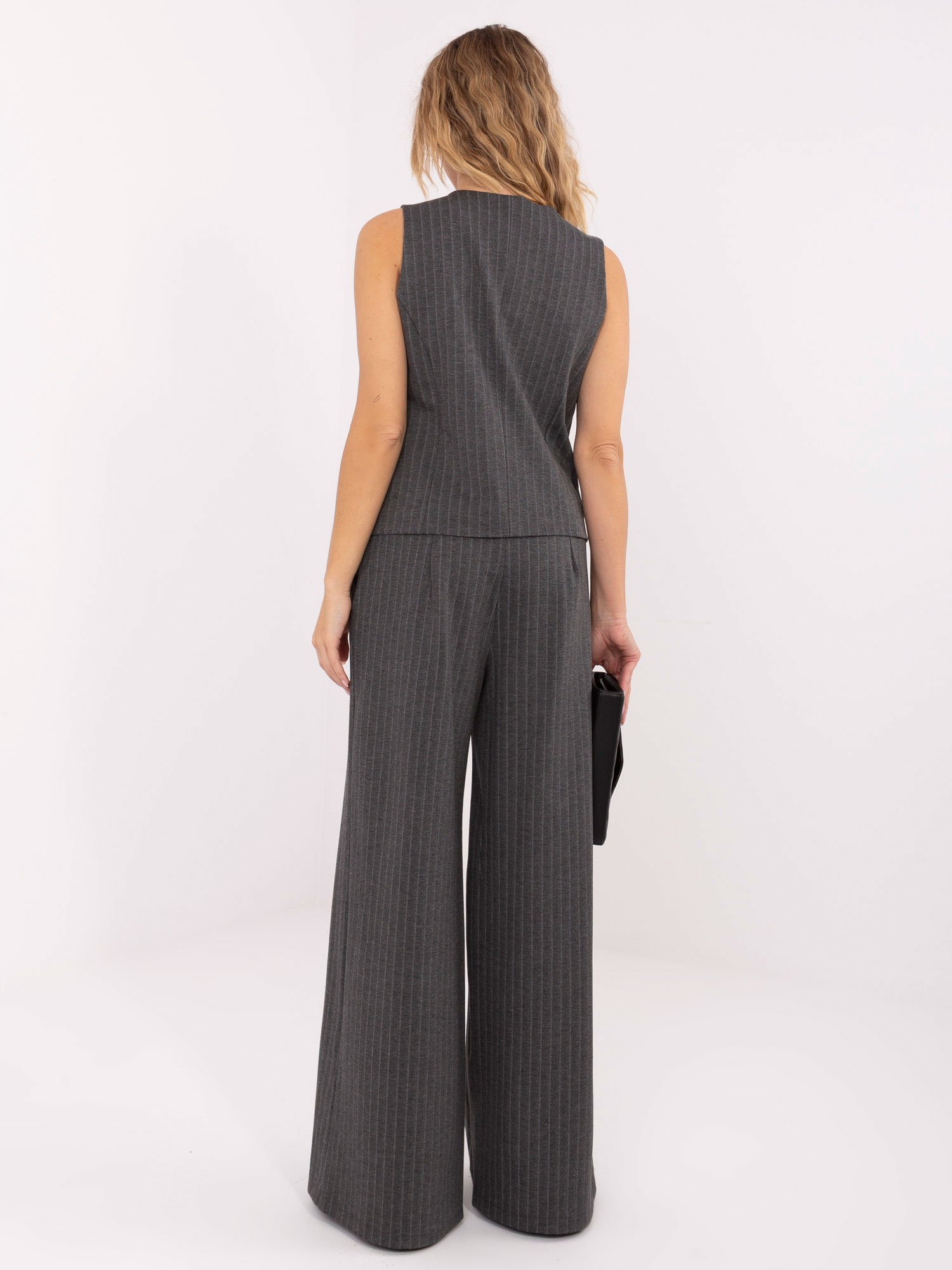 Elegantiška liemenė su sagomis "Lara" tamsi pilka - Image 5