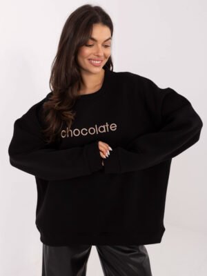 Džemperis su užrašu "CHOCOLATE" juodas