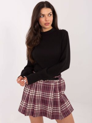 Tampraus audinio palaidinė aukštesniu kaklu "JILL" juoda