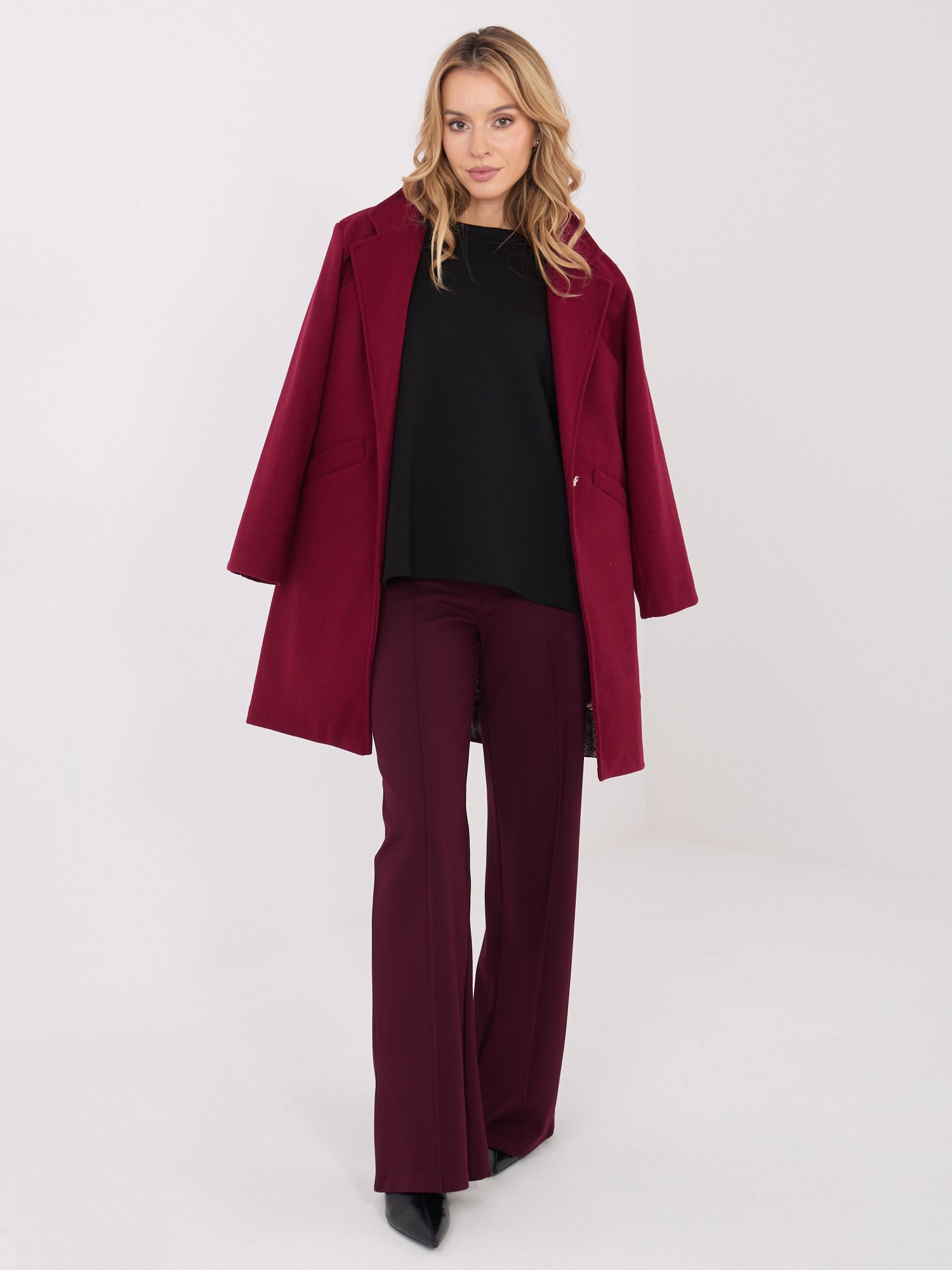 Minimalistinė oversize palaidinė su platintomis 3/4 rankovėmis "TERESA" juoda - Image 3