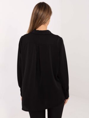 Alternative view of Marškiniai su puošniais raukiniais "DENISE" juoda