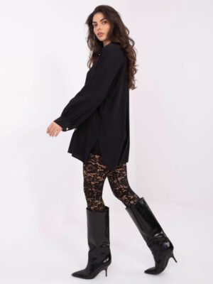 Alternative view of Ilgi marškiniai su skeltukais šonuose "MAREA" juoda