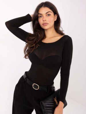 Prigludusi palaidinė su kašmyru „SELINA” juoda