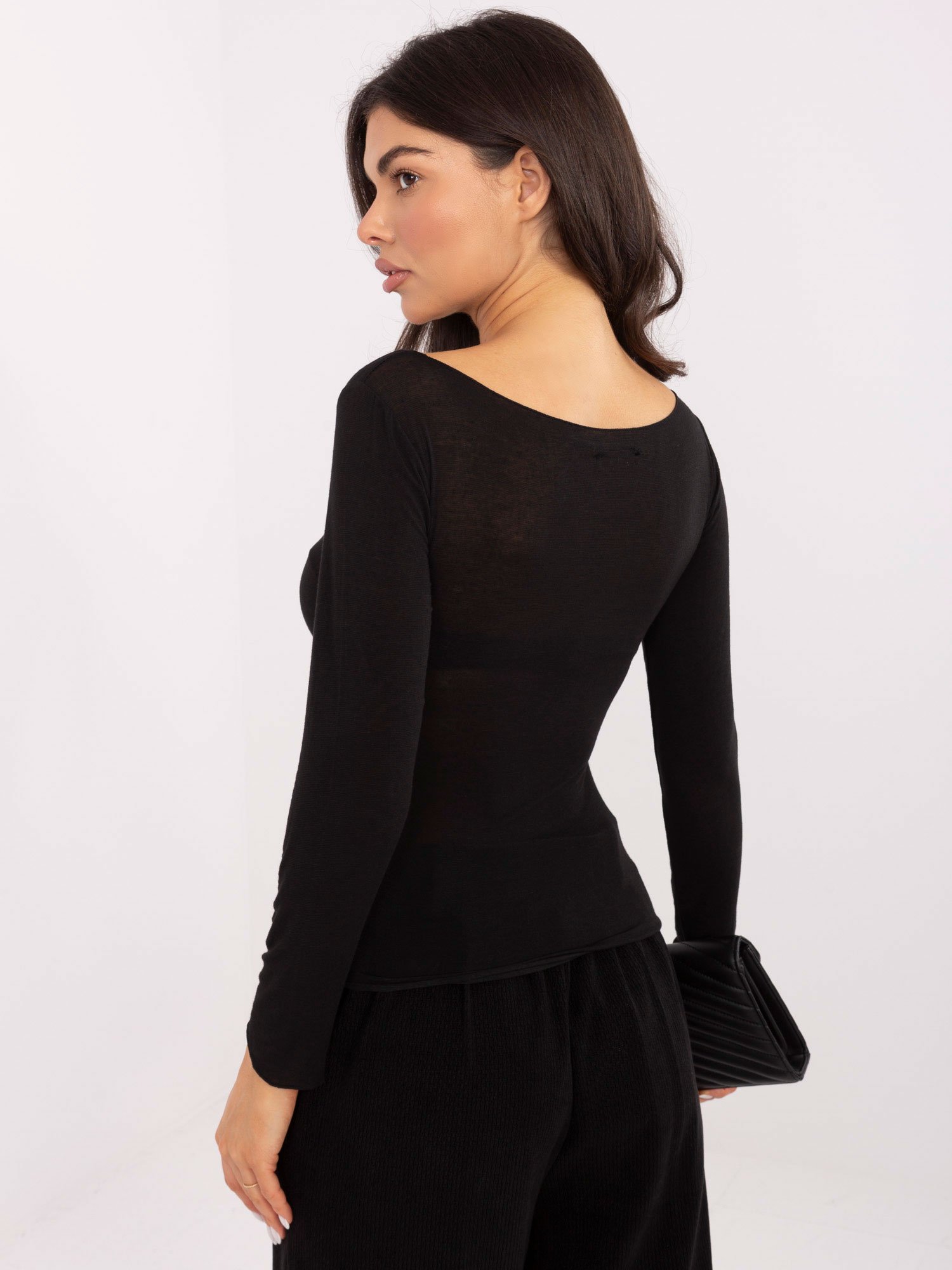 Prigludusi palaidinė su kašmyru „SELINA” juoda - Image 4