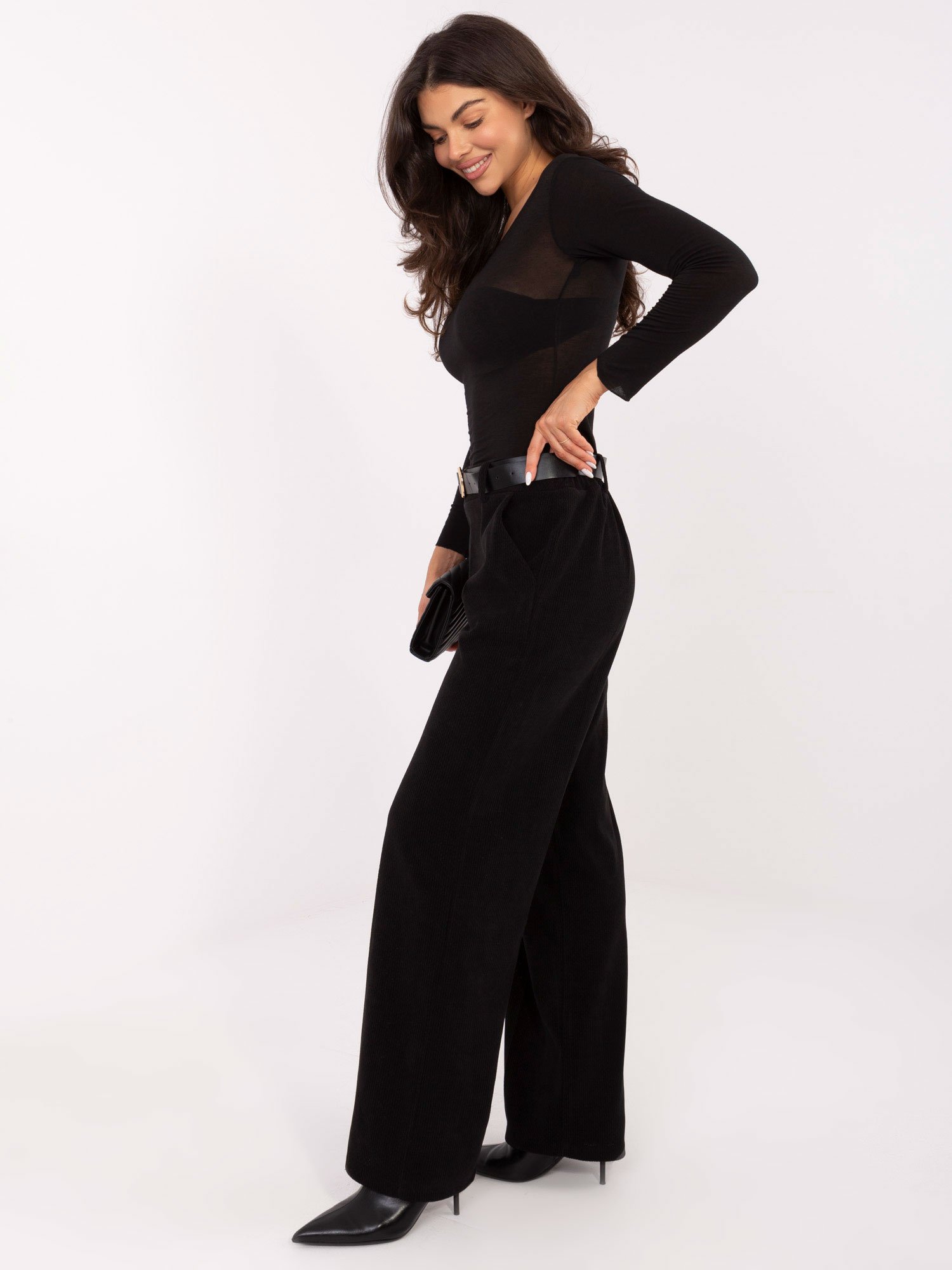 Prigludusi palaidinė su kašmyru „SELINA” juoda - Image 5