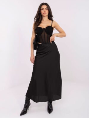 Klasikinis ilgas, lengvai krintantis sijonas "DORIS" juoda