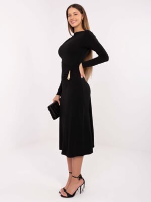 Alternative view of Klasikinė trapecijos formos suknelė "SINA" juoda