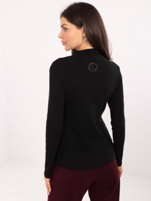 Alternative view of Medvilninė golfo tipo palaidinė su aplikacija nugaroje "TARA" juoda