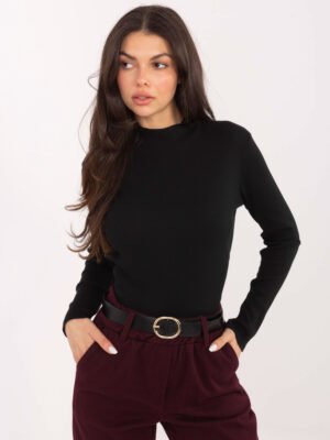 Medvilninė golfo tipo palaidinė su aplikacija nugaroje "TARA" juoda