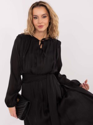 Alternative view of Elegantiška krentančio audinio suknelė "TAYLOR" juoda