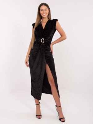 Alternative view of Ilga elegantiška puošni veliūrinė suknelė "NICA" juoda