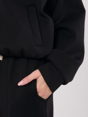 Alternative view of Plačios sportinio stiliaus laisvalaikio kelnės su siūlėmis "KERI" juoda