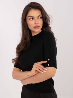 Tampraus audinio klasikinis megztinis "LETTE" juoda