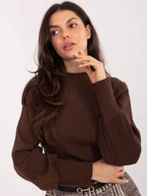 Alternative view of Tampraus audinio palaidinė aukštesniu kaklu "JILL" ruda