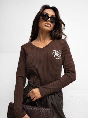 Tampraus audinio palaidinė "LEINA" ruda