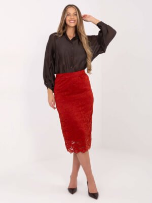 Lengvo audinio marškiniai su klasikine apykakle ir pūstomis rankovėmis "DEBRA" tamsi ruda