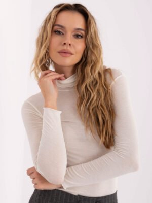 Alternative view of Klasikinė golfo tipo palaidinė su kašmyru "NANCY" pieno balta