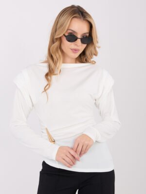 Palaidinė papuošta dekoratyvia aukso spalvos detale "AMALI" pieno balta