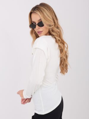 Alternative view of Palaidinė papuošta dekoratyvia aukso spalvos detale "AMALI" pieno balta