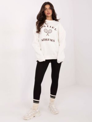 Alternative view of Džemperis su užrašu "MALIBU" pieno balta