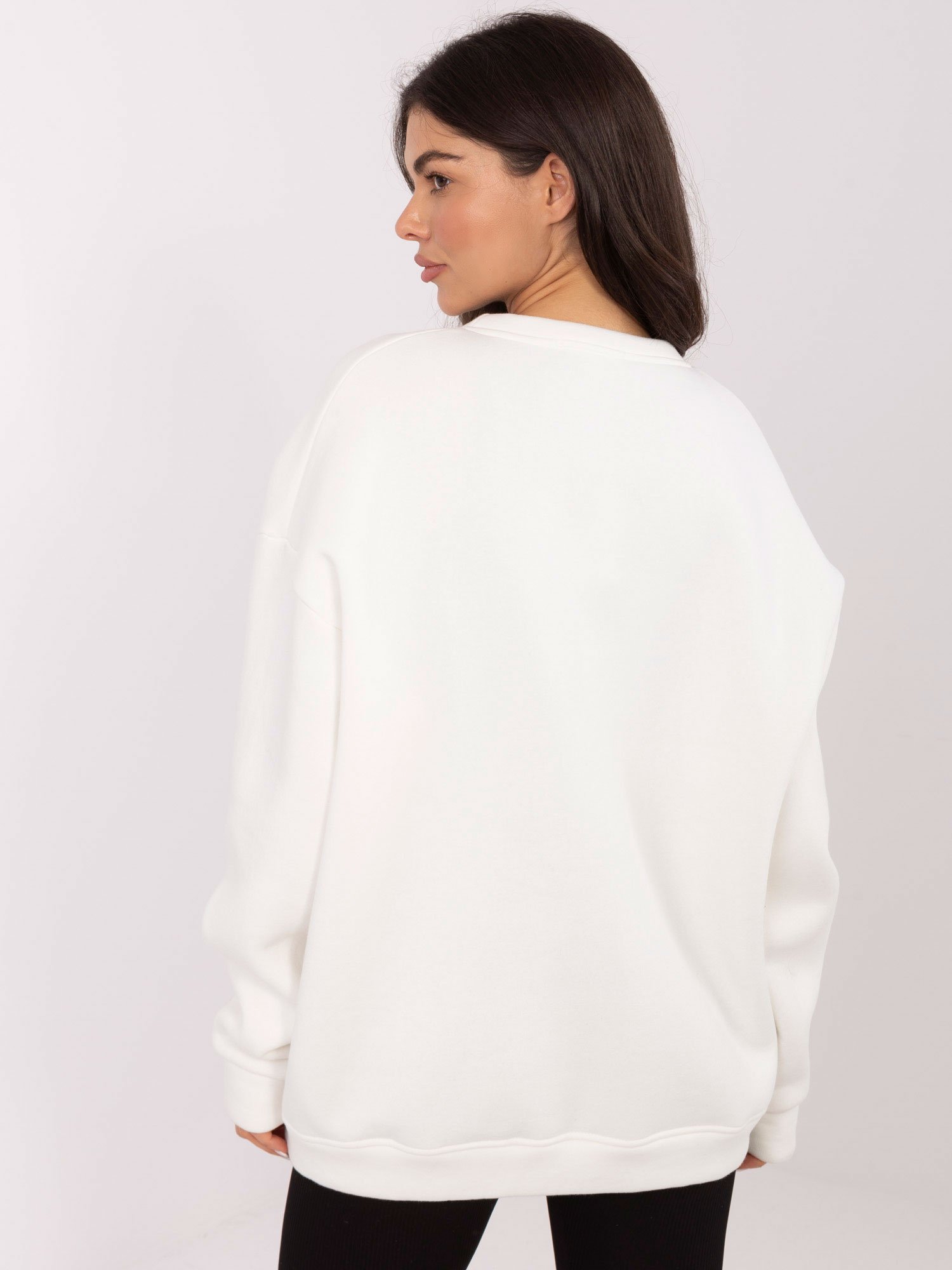 Džemperis su užrašu "MALIBU" pieno balta - Image 4