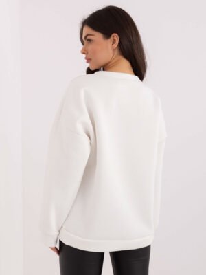 Alternative view of Džemperis su originalia spauda "TEJA" pieno balta