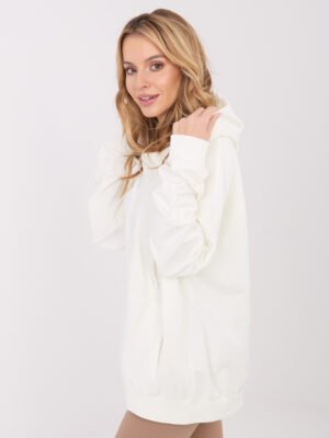 Alternative view of Užsegamas laisvalaikio džemperis su gobtuvu "JOELLE" pieno balta