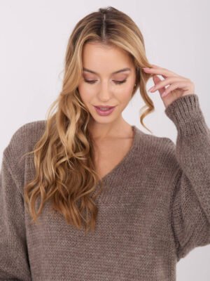 Alternative view of Ilga megzta suknelė su mohera "BRIANA" tamsi smėlio