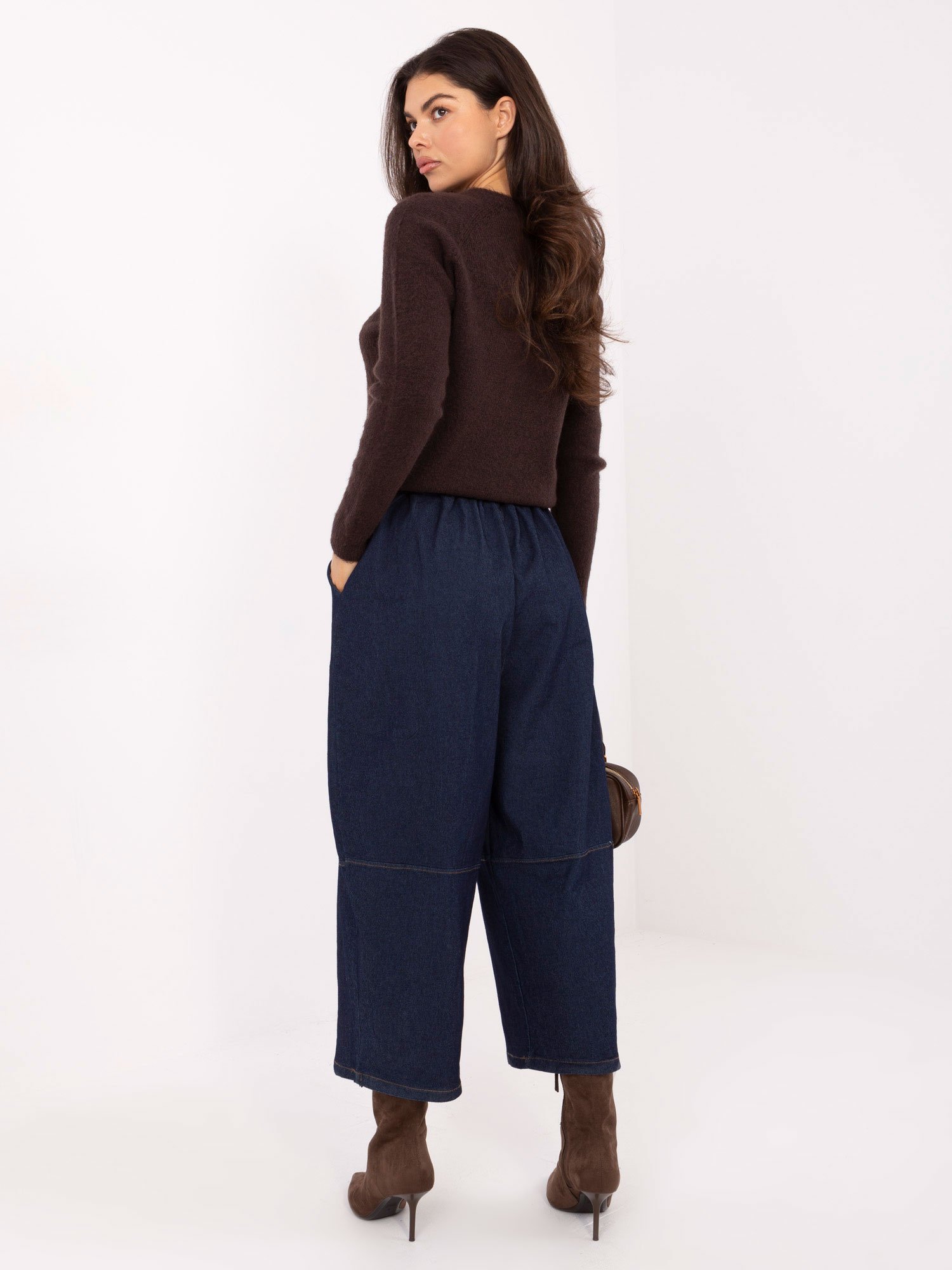 Platūs dzinsai 7/8 "KIMMI" tamsiai mėlyni - Image 2